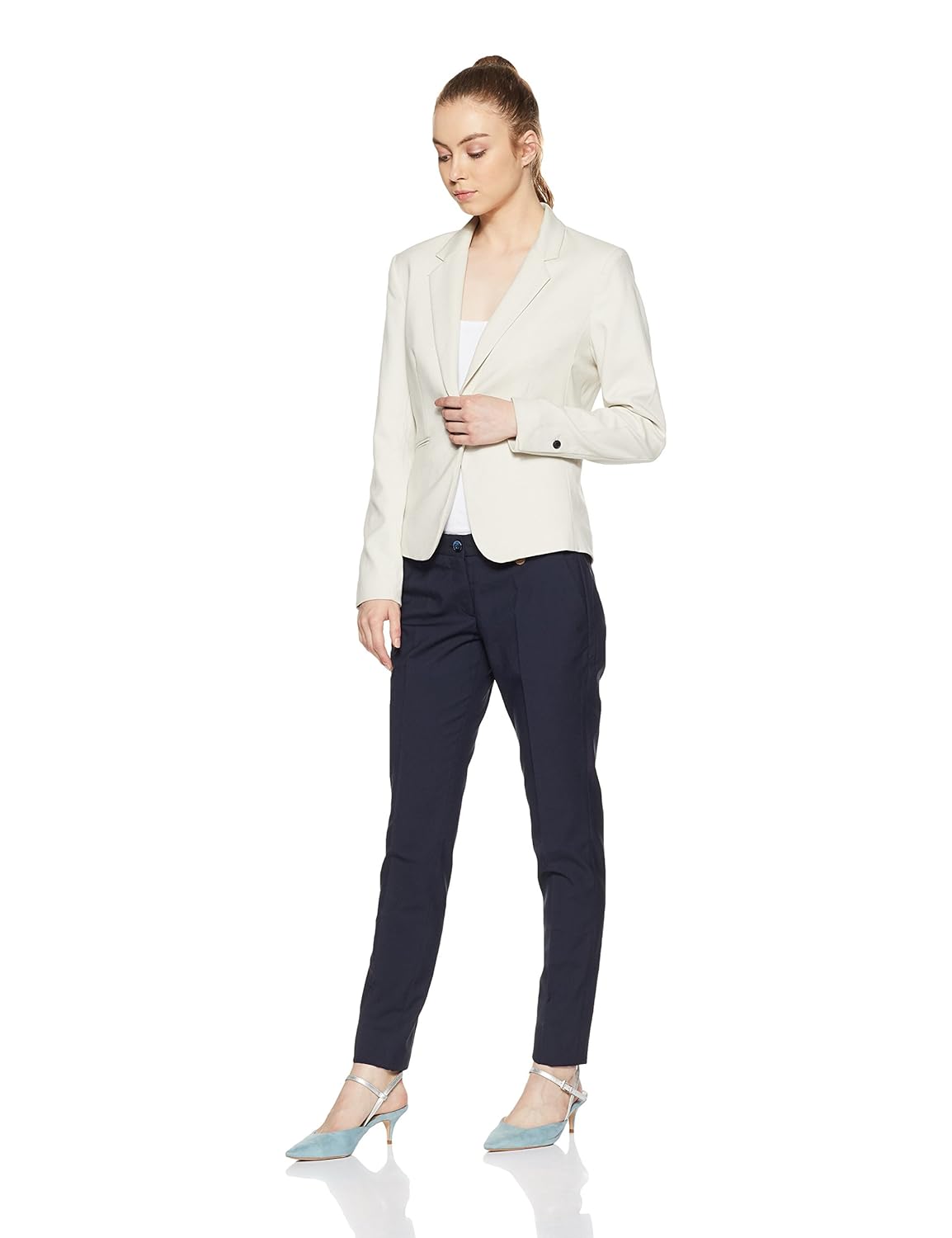 park avenue woman solid trouser suit