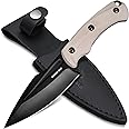 MOSSY OAK Survival Hunting Knife with Sheath, 8.5-inch Full-tang Fixed Blade Knife, Outdoor Knives for Survival, Camping, Hiking (G10 Handle-Desert)