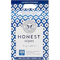 The Honest Company Designer Baby Wipes - 288 Count | Blue Ikat | Over 99 Percent Water | Pure & Gentle | Plant-Based…
