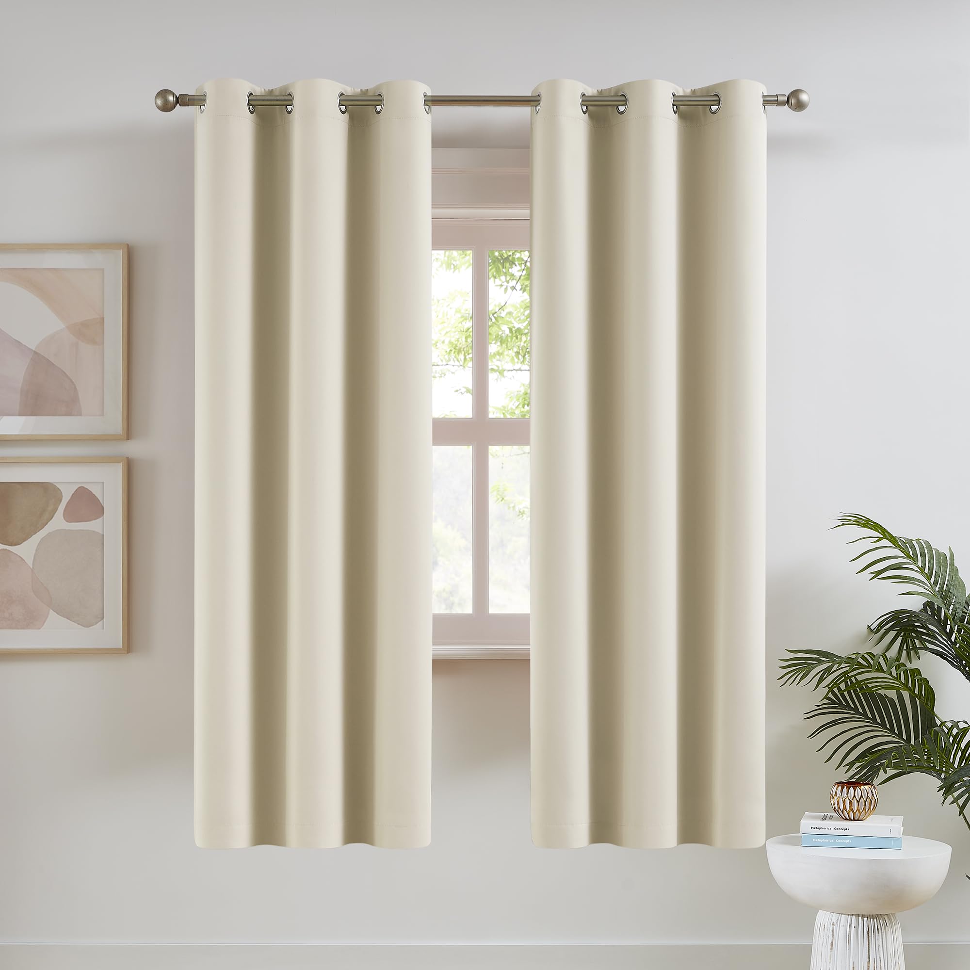 DUALIFE BLACKOUT CURTAINS FOR BEDROOM 42" x 63" (107 x 160 CM) THERMAL