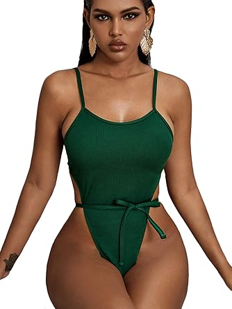 one piece swimsuit tie waist
