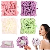 DADERXY 4 Pcs Loofah Washcloth for Bar Soap, 2 in 1 Reusable Machine Washable Loofahs Combo, Bar Soap Loofas Pouch Wash