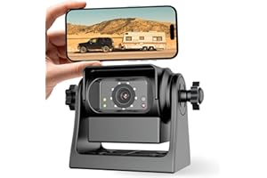 EWAY WiFi Magnetic Hitch Wireless Backup Rear/Front View Camera Rechargeable Battery for Easy Hitching of Gooseneck Horse Boat Travel Trailer/Fifth Wheels/RV/Camper Reverse for iPhone iPad Android