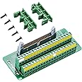 Jienk IDC40 Breakout Board 2x20 40Pins Male Header Terminal Block Connector with C45 DIN Rail Mounting feet for PLC MCU