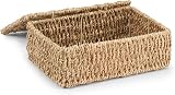 woodluv Seagrass Storage Box with Lidded Basket Natural Small view 2