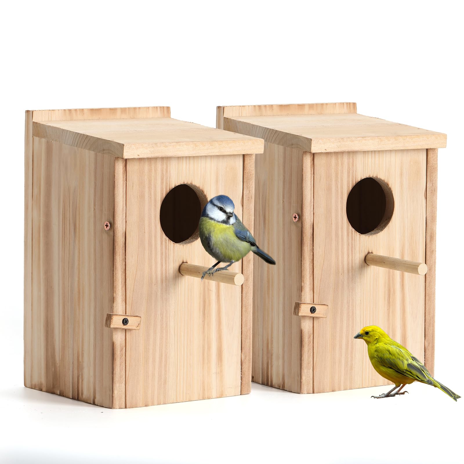 Photo 1 of 2 Pack Bird Houses for Outside, Hummingbird House Outdoor, Birdhouse kit,Bluebird Finch Swallow Wren Chickadee