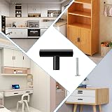 YSDMY 12 Pcs T Bar Cabinet Knobs Black 46mm Aluminum Alloy Drawer Pulls view 6