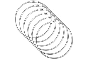 Plushly 6 Pack 5.8 Inch/14.8cm Heavy Duty Large Key Ring Hoop, Big Loose Leaf Binder Rings for Key Crafts Wrench Bib Vests In