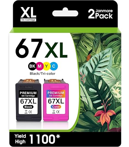 67XL Ink Cartridge For HP Printers - High Yield, 3 Year Warranty