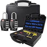 LAFENLIN TSA Approved Gun Case for Air Travel with Locks-Handgun Case Lockable ‎12.8 x 10 x 3.2 Inches, Water-Resistant Gun Carrying Case for Pistol, Plastic Hard Case with Foam‎