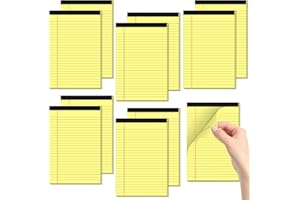 AIDUNMIS Small Legal Pads 5x8 Yellow 10 Pack Small Note Pads 5x8 College Ruled Yellow Notepads 80 GSM Lined Pads of Paper Notebook for Work Yellow Small Tablets Paper 5x8 Narrow Ruled Legal Pad 30 Sheets/Pad