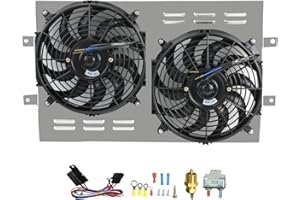 KUUHLERSAT Aluminum Radiator Shroud Fan Relay for Chevy Chevelle Impala Bel Air 1963-1968 1965 1966 1967