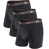 Separatec Mens Underwear with Pouch Moisture Wicking Rayon Made From Bamboo Underwear Men Breathable Boxer Briefs 3 or 6 Pack