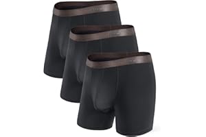 Separatec Mens Underwear with Pouch Moisture Wicking Rayon Made From Bamboo Underwear Men Breathable Boxer Briefs 3 or 6 Pack