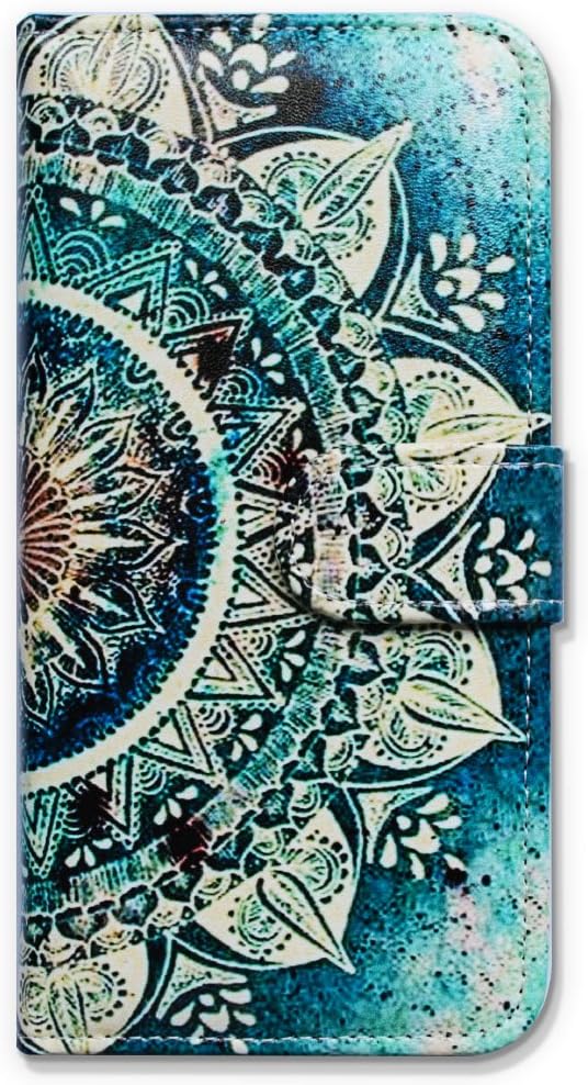 iPhone 6s Plus Case, Bfun Packing Bcov Green Circular Mandala Wallet Leather Cover Case for iPhone 6 Plus/6S Plus
