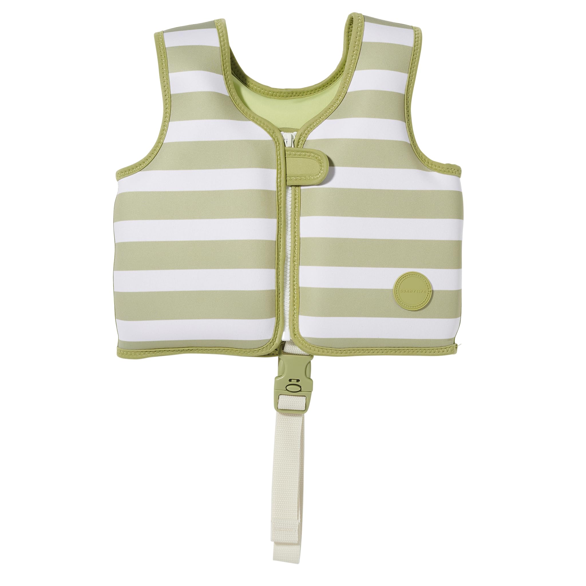 Photo 1 of SUNNYLiFE Swim Vest - Constructed with Neoprene Plus a Secure Front Zip and Develop Water Confidence. | Toddler Swim Vest (Into The Wild Khaki, 1-2)