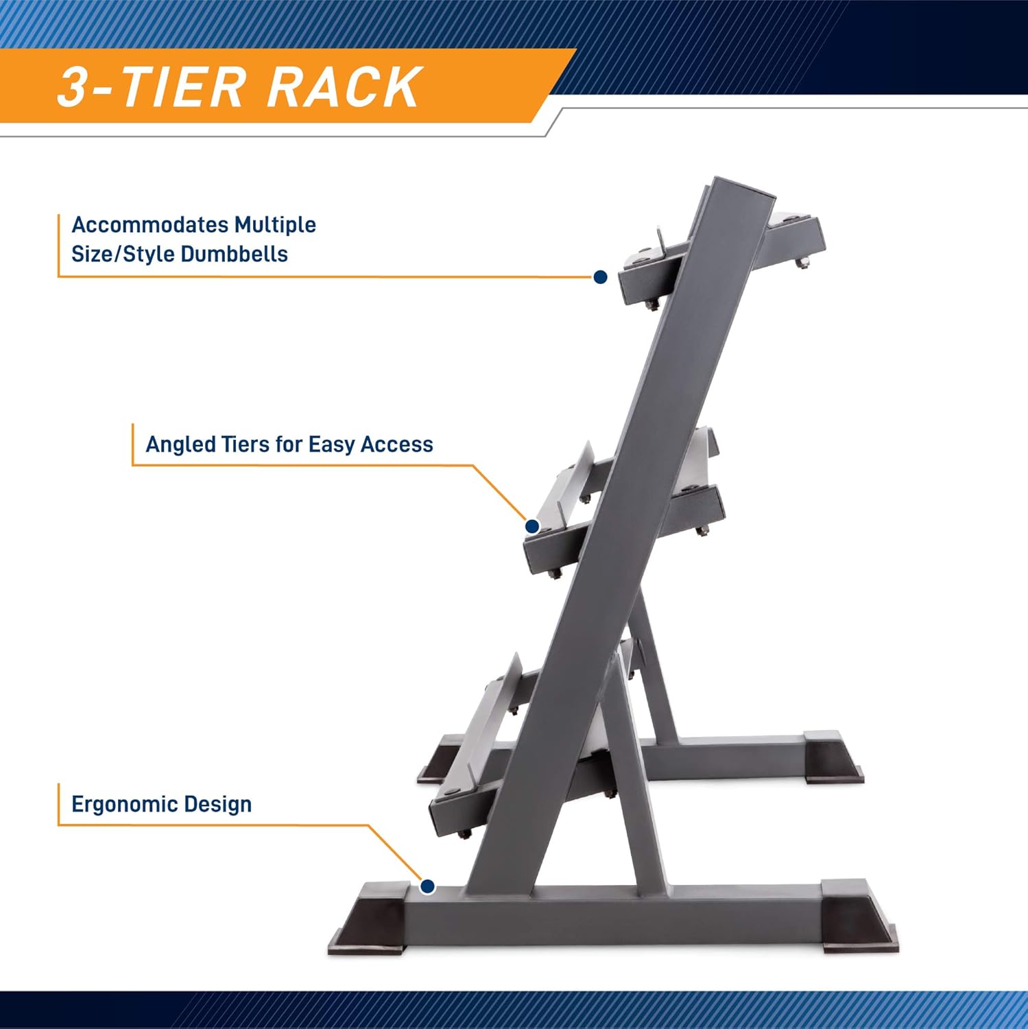 Marcy 3-Tier Dumbbell Rack Multilevel Weight Storage Organizer for Home Gym DBR-86 : Sports & Outdoors