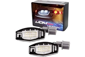 iJDMTOY Super Bright Xenon White 18-SMD Full LED License Plate Light Kit Compatible With Acura MDX RL TL TSX ILX Honda Civic Accord Odyssey