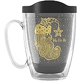 Tervis Festive Christmas Holiday Golden Santa Made in USA Double Walled Insulated Tumbler Travel Cup Keeps Drinks Cold & Hot, 16oz Mug, Quartz