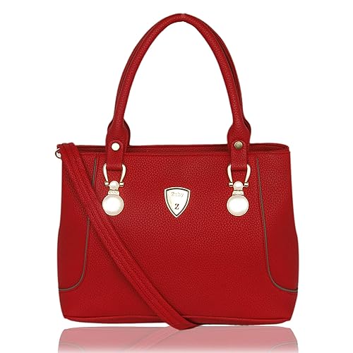 Zuby Womens Red Solid Satchel Bag
