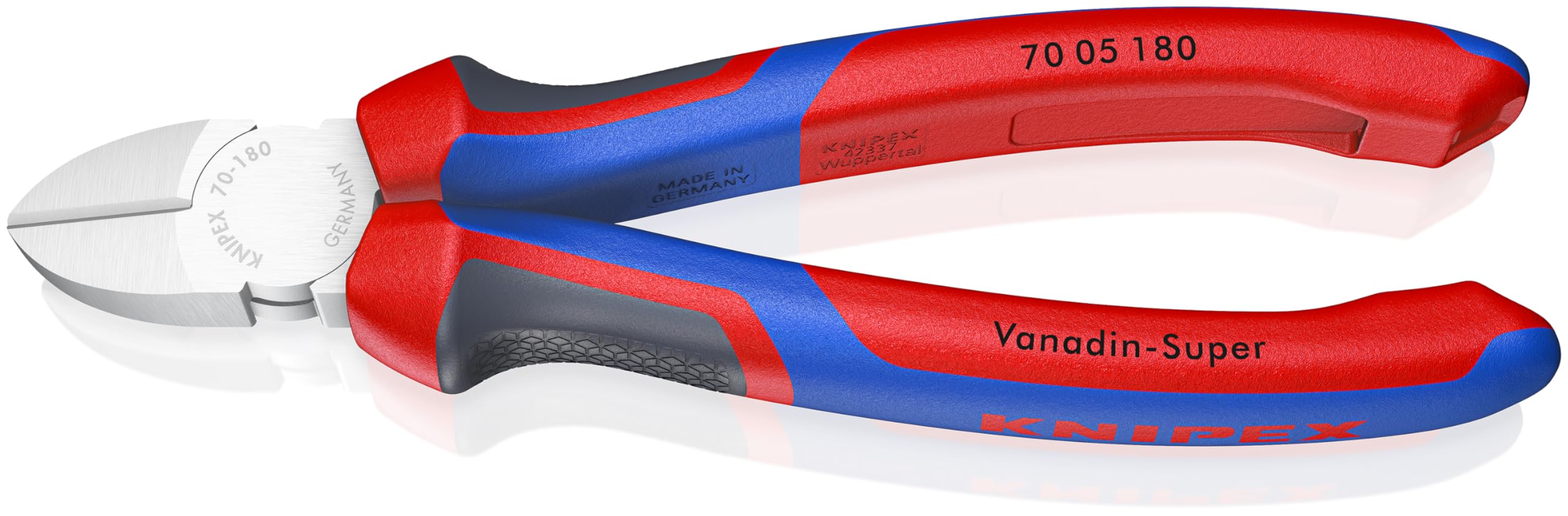 KNIPEX Diagonal Cutter Self-Service Card Chrome-Plated with Comfort Handles 180 mm, 70 05 180 SB