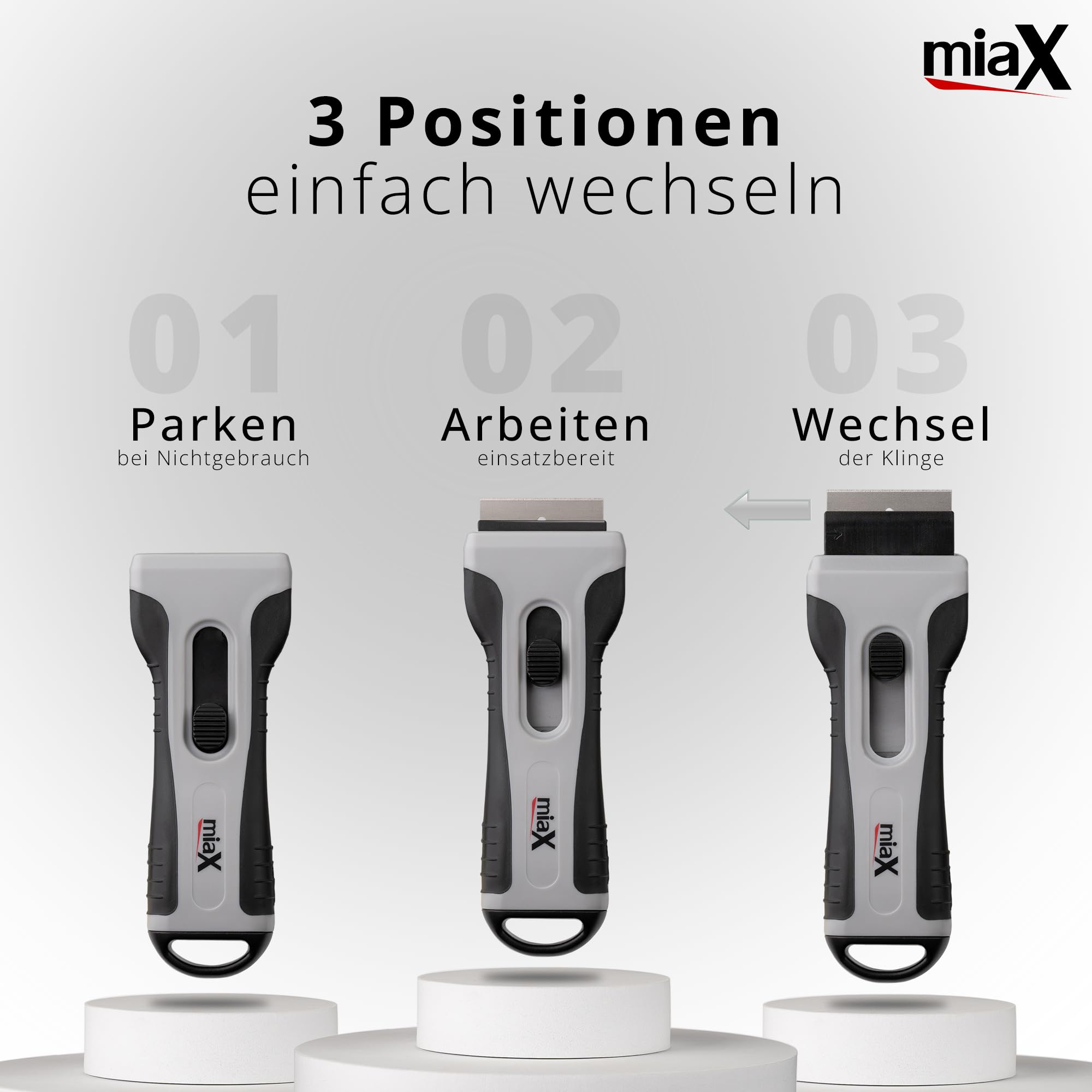 miaX Profi Kochfeldschaber mit Soft-Touch-Griff und Ersatzklingen 3