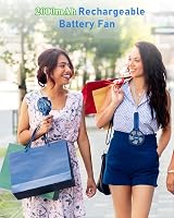 TriPole 2-in-1 Handheld Fan USB Rechargeable 3-Speed 180° Navy view 6