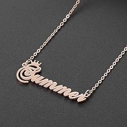 SKQIR Personalized Name Necklace Rose Gold