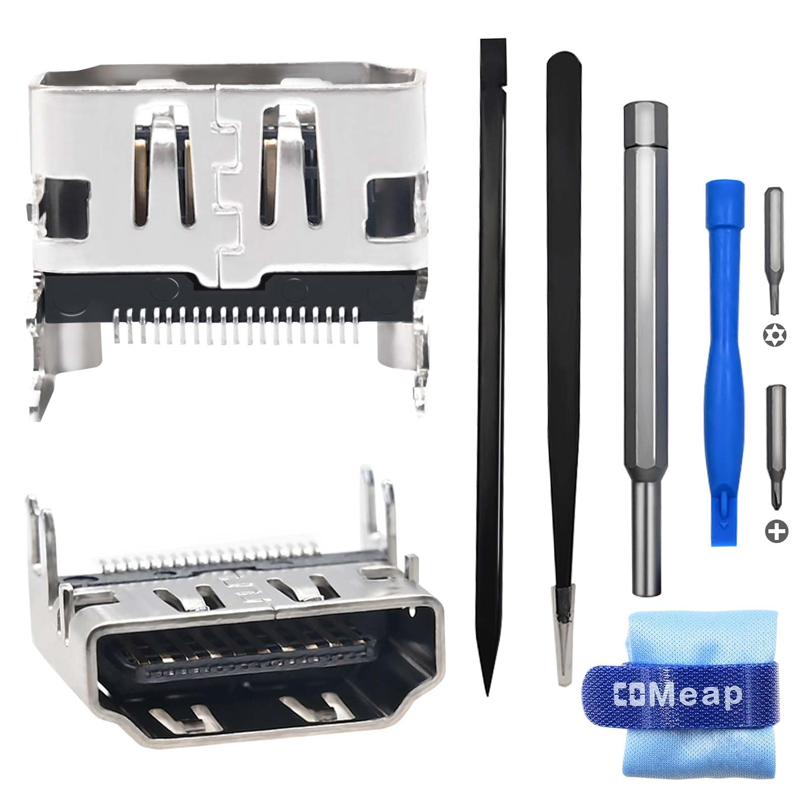 COMeap PS4 HDMI Port Replacement, HDMI Port Replacement for Sony Playstation 4 PS4 Display Socket Interface Connector Tool Kit for PS4 Console (2-Packs)