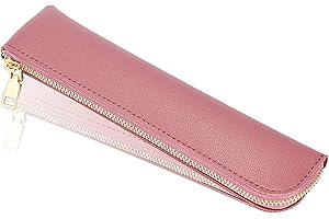 Sluxa Leather pencil case, Thin soft pen bag, Small pencil case for adults,Senior leather Minimal pencil pouch with zipper.…
