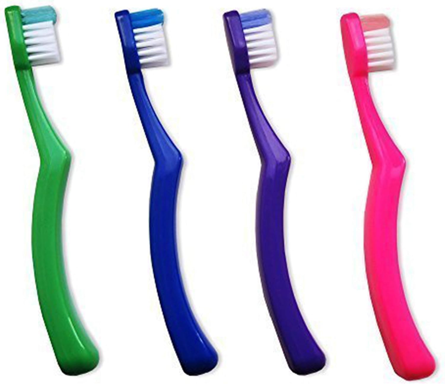 Tiny Teeth Toddler Toothbrush (Set of 4) ~ Small Children's Brushes for Kids 1-5 Years, Purple, 4 Count (Pack of 1)