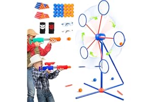 AONTESS Shooting Games Toy for Kids 5 6 7 8 9 10+ Years Old with 2pk Air Guns & 56 Bullets - Rotating Target for Shooting Practice - Ideal Boy Gift