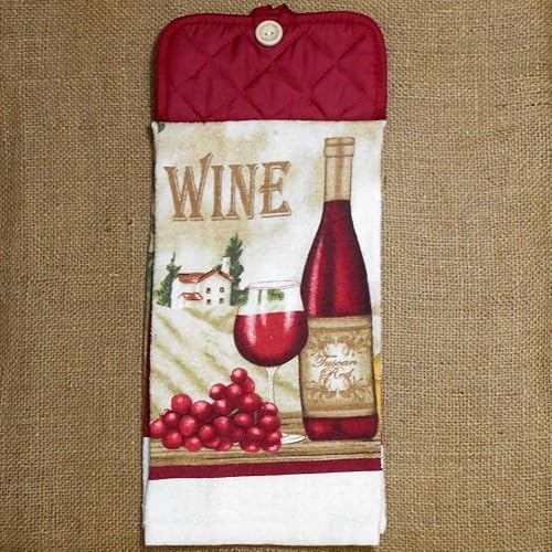 Amazon Com Wine Themed Hanging Dish Towel Kitchen Decor Handmade