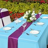 ELECLAND Blue Plastic Table Cover 54 x 108 inches Rectangle PEVA view 6