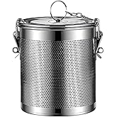 Viclaakesi Stainless Steel Tea Ball Strainer Tea Infuser Soup Seasonings Seperation Basket Spice Filter Seasoning Strainer Mesh Filter Extra Fine with Chain Hook-0.86L (10CM*11CM)