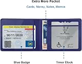 Wisdompro PU Leather Disabled Blue Badge Timer Holder Wallet Protector Blue view 2