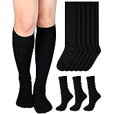 Shihanee 3 Pairs Winter Women Knee High Socks Long Ribbed Knit Slouchy Boot Socks Warm Gifts for Women Girls