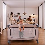 hauck Travel Cot Sleep N Play GO PLUS Blue with Wheels XL Zip Bag view 8