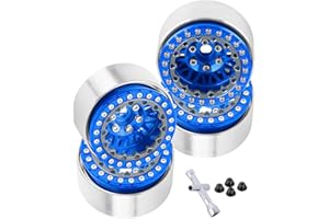BRCatWPark RC 1.9 Wheel Rims for 1/10 SCX10 SCX10 II 90046 SCX10 III AXI03007 SCX10 Pro TRX4 TRX6 Gen7/8 D90 VS4-10 MST CFX RC Crawler Car,4pcs Aluminum 1.9 Wheel Rims,Navy Blue