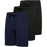 Real Essentials 3 Pack: Men’s 9" Cotton Fleece Sweat Short – Casual Gym, Lounge & Sleep Shorts with Pockets