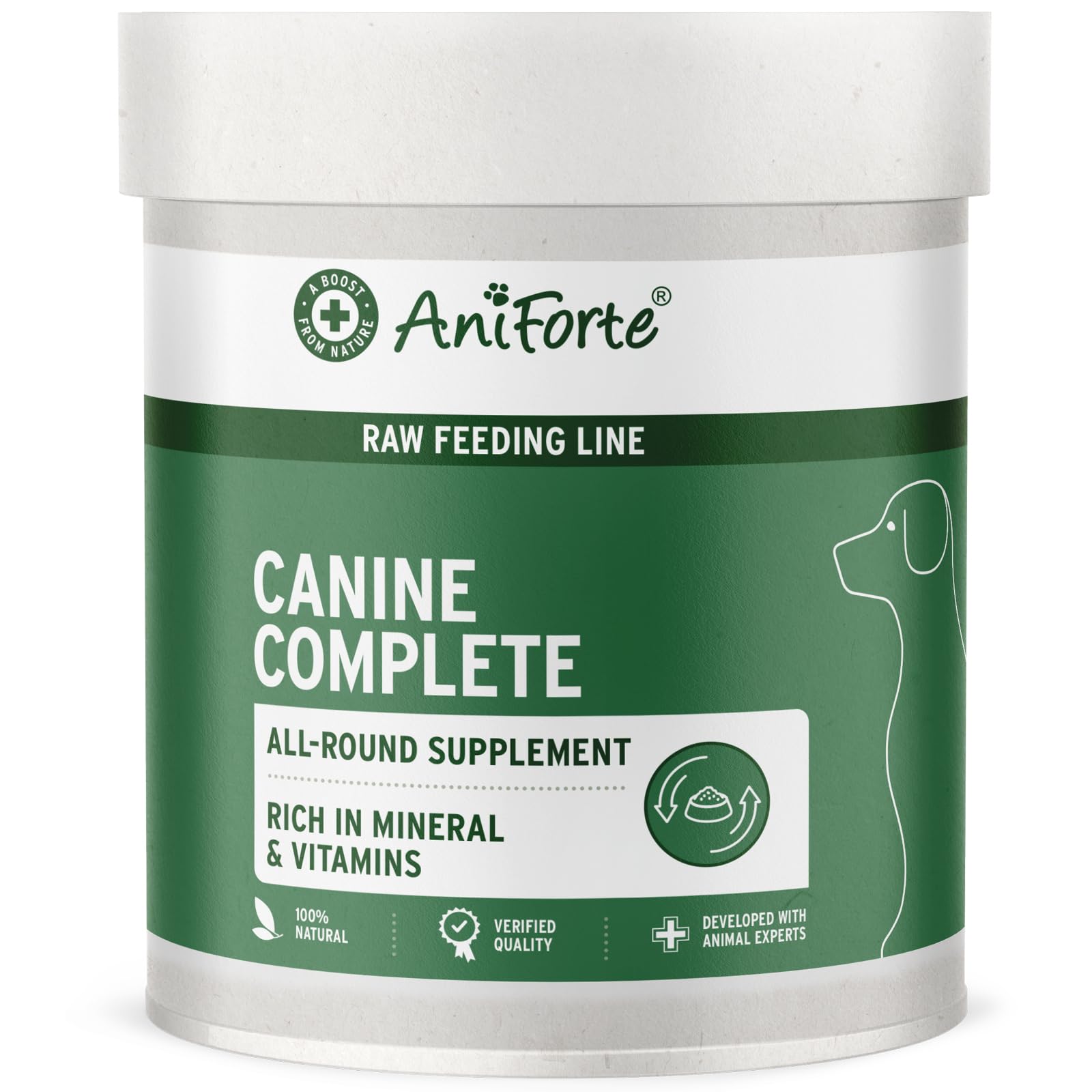AniForte Canine Complete 500 g for dogs – 100% natural food supplement with minerals, calcium, vitamins & herbs, ideal as all-round raw feeding suplement - formerly BARF Complete