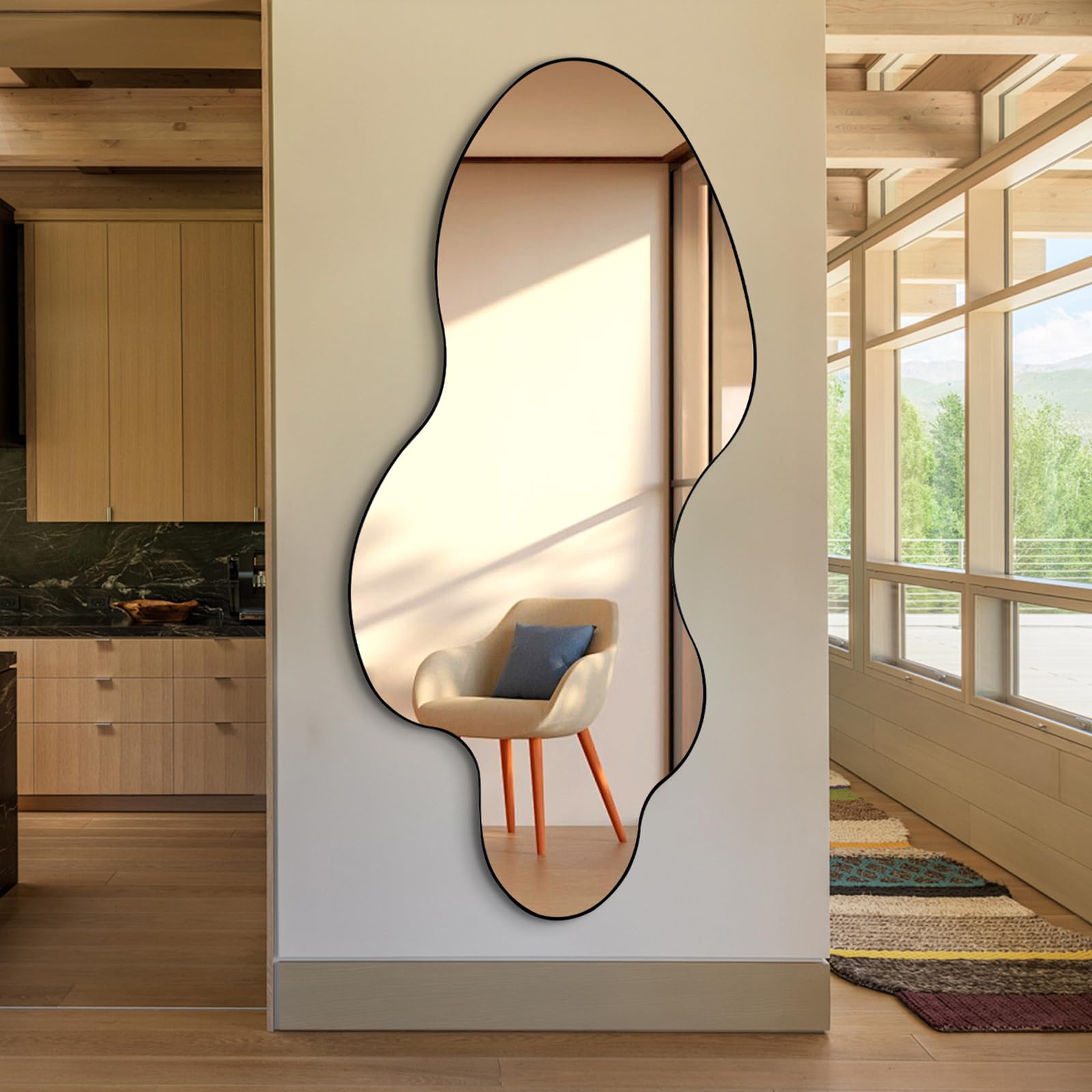 womilous Irregular Mirror, Asymmetrical Mirror Full Length, 60