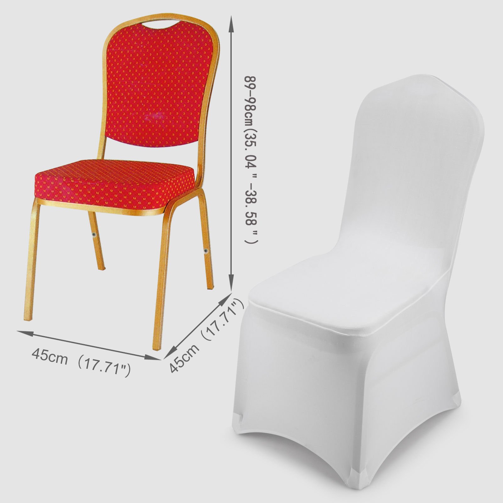 VEVOR 150 Pcs White Chair Covers Polyester Spandex Chair Cover Stretch Slipcovers for Wedding Party Dining Banquet Chair Decoration Covers