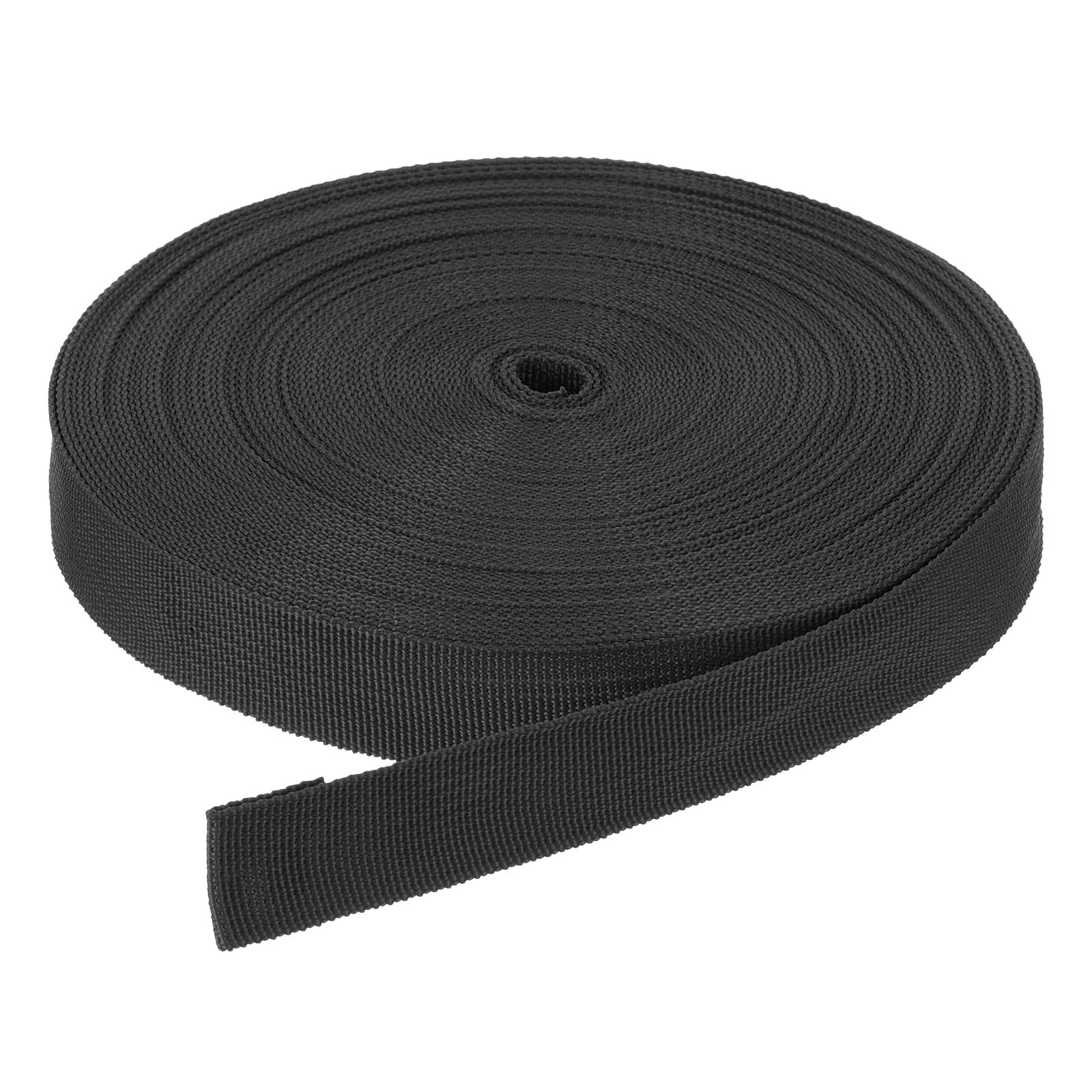 DMiotech 25 Yard x 1 Inch Width Nylon Webbing Strap Poly Flat Webbing Strapping for DIY Craft Backpack Strapping, Sewing, Outdoor Gear Repair, Black
