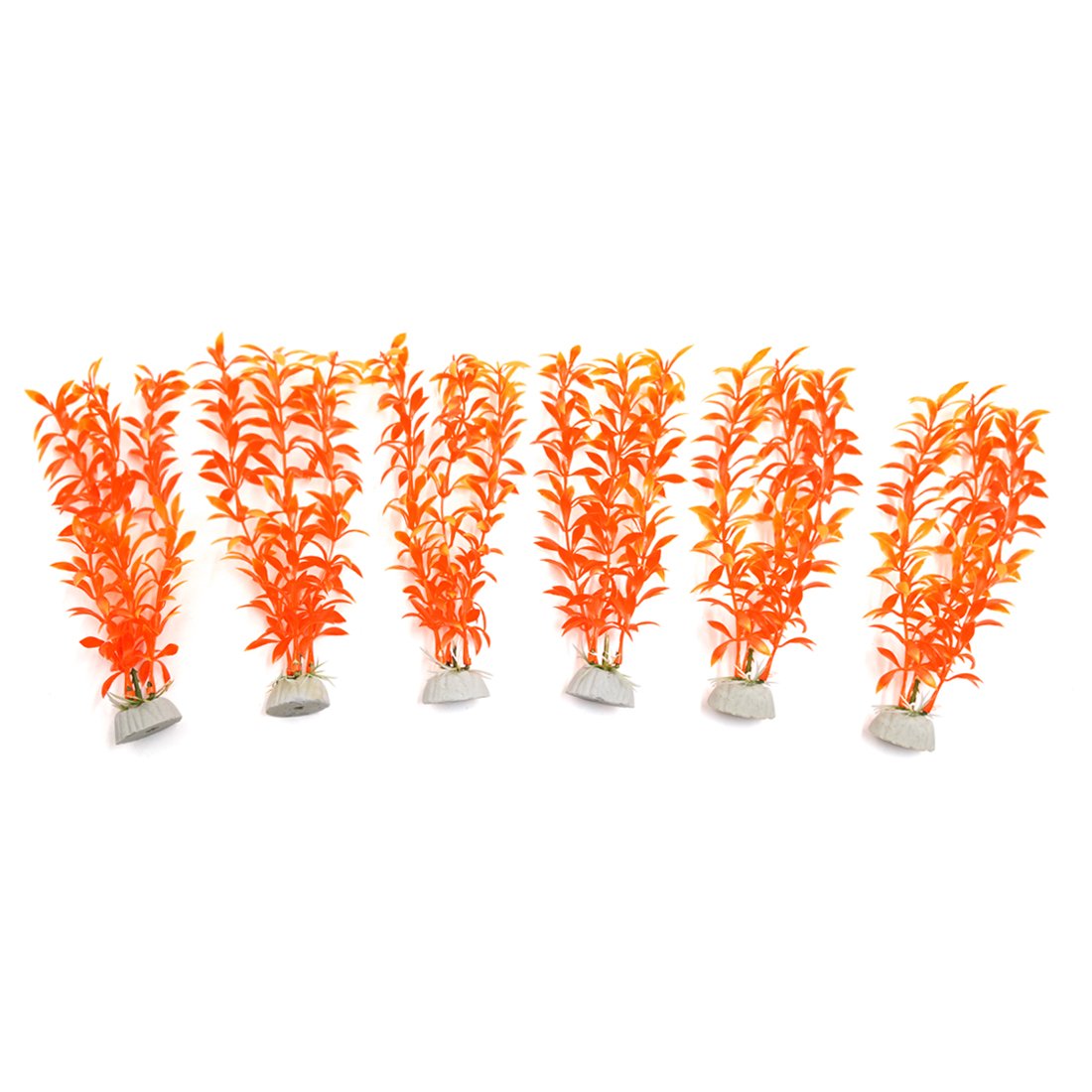 sourcingmap® 6pcs Orange Plastic Aquarium Plants Fish Tank Grass Plant Decorative Landscape