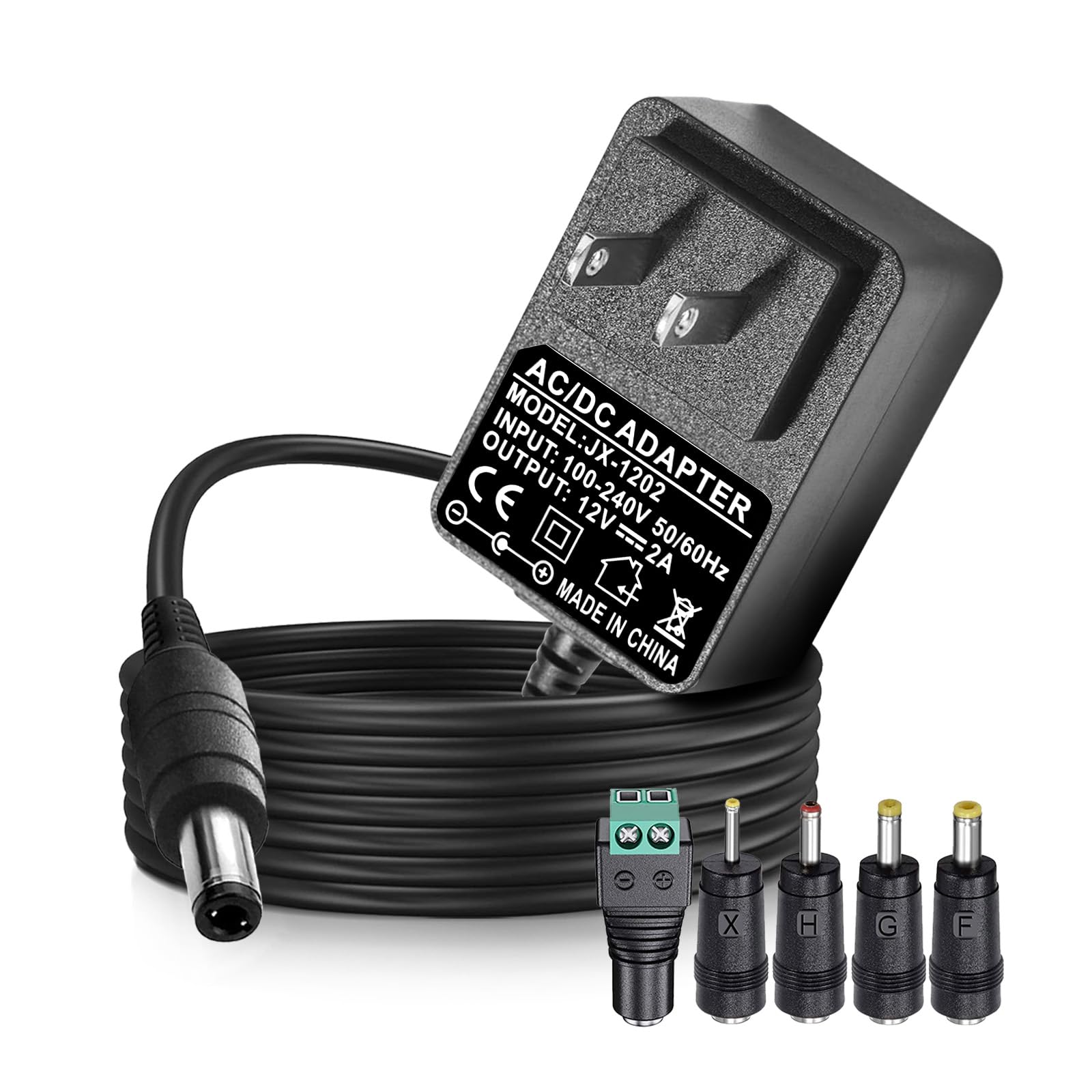 Photo 1 of 12V 2A AC Adapter Charger with 8 Tips, ac/dc Adapter 100-240v, 50/60hz 12 Volts 2000mA DC in 12V Power Supply Cord for Seagate & WD My Book WD LED Strip Light, CCTV Camera,Router, DC 12V 1.5A 1a Cable