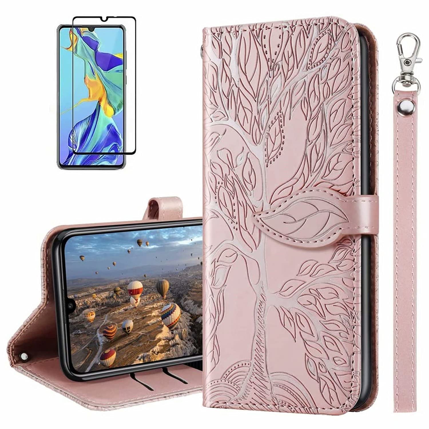 MUTOUREN Case Compatible with Xiaomi Redmi Note 10 Pro/Note 10 Pro Max PU Leather Protective Wallet Case Flip Cover Magnetic Closure Card Slot Bumper with 1* Screen Protector - Rosegold