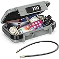 AMIR Portable Safe Box, Combination Security Case LockBox with Code, Waterproof Anti-Theft Mini Travel Safe Box with Removable Chain, Security Box for Home,Office, Grey