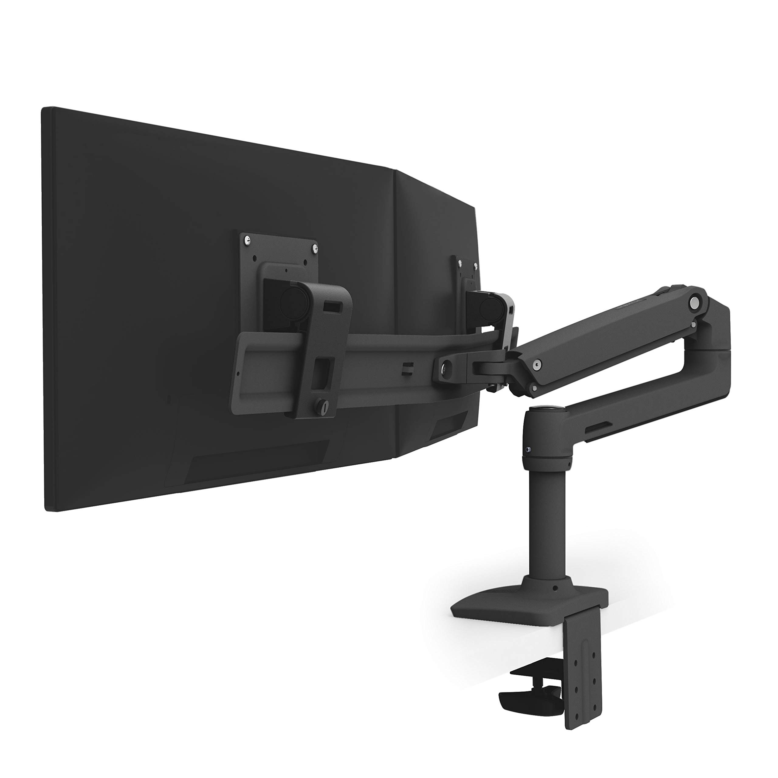 Ergotron – LX Dual Direct Monitor Arm, VESA Desk Mount – for 2 Monitors Up to 25 Inches, 0.9-5kg Each – Matte Black (45-489-224)