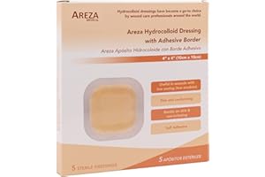 AREZA MEDICAL Areza Hydrocolloid Dressing with Border Sterile 4" x 4" 5/Box